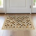 thumbnail image 1 of ODIKA 2'x3' Washable Accent Rug Pet Friendly, Bedside Mat Beige Frame Plaid Checkerboard Motif Contemporary Grid Print for Bedroom, Nursery, RV, 1 of 7