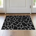 thumbnail image 1 of ODIKA 2'x3' Washable Accent Rug Pet Friendly, Bedside Mat Black White Abstract Pebble Design Elegant Contrast with Seamless Stone Motif for Bedroom, Nursery, RV, 1 of 7