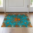 thumbnail image 1 of ODIKA 2'x3' Washable Accent Rug Pet Friendly, Bedside Mat Creature Coral Reef Border Motif Turtle Fish Motifs Ocean Octopus Refined for Bedroom, Nursery, RV, 1 of 7