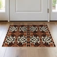 thumbnail image 1 of ODIKA 2'x3' Washable Accent Rug Pet Friendly, Bedside Mat Fake Hide With Contrasting Cream Background And Tan Markings for Bedroom, Nursery, RV, 1 of 7
