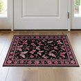 thumbnail image 1 of ODIKA 2'x3' Washable Accent Rug Pet Friendly, Bedside Mat Gothic Butterfly Moth Vintage Damask Frame Shaped Print Pink for Bedroom, Nursery, RV, 1 of 7
