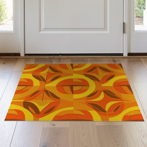 ODIKA 2'x3' Washable Accent Rug Pet Friendly, Bedside Mat Modern Graphic Contrasting Blocks Scattered Abstract Art Style for Bedroom, Nursery, RV