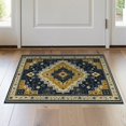 thumbnail image 1 of ODIKA 2'x3' Washable Accent Rug Pet Friendly, Bedside Mat Round Abstract Navy Mosaic Structured Border Extra Large Circle for Bedroom, Nursery, RV, 1 of 7