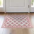 thumbnail image 1 of ODIKA 2'x3' Washable Accent Rug Pet Friendly, Bedside Mat Scattered Rosebuds Delicate Ribbon Border Shack Dainty Pink Refined for Bedroom, Nursery, RV, 1 of 7