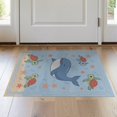 thumbnail image 1 of ODIKA 2'x3' Washable Accent Rug Pet Friendly, Bedside Mat And Sea Turtle Ocean Animal Cartoon Design With Wave Border Whale Flowing for Bedroom, Nursery, RV, 1 of 7