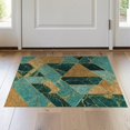 thumbnail image 1 of ODIKA 2'x3' Washable Accent Rug Pet Friendly, Bedside Mat Turquoise Agate Inspired Geometric Block Orange Teal Beige Abstract for Bedroom, Nursery, RV, 1 of 7