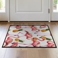 thumbnail image 1 of ODIKA 2'x3' Washable Accent Rug Pet Friendly, Bedside Mat Welcome Motif Door Pineapple Interlocking Border Pcs Striped for Bedroom, Nursery, RV, 1 of 7