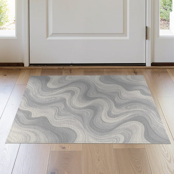 ODIKA 2'x3' Washable Accent Rug Pile Composition Gradient Flow Decorative Minimalist Fuzzy Neutral for Bedroom, Nursery, RV, Pet Friendly, Bedside Mat