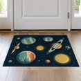 thumbnail image 1 of ODIKA 2'x3' Washable Accent Rug Playroom Ship Galaxy Theme Rocket Science Motif Classroom Themed for Bedroom, Nursery, RV, Pet Friendly, Bedside Mat, 1 of 7