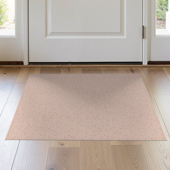 ODIKA 2'x3' Washable Accent Rug Solid Boho Delicate Dotted Speckle Shaggy Look Minimalist Pink Flowing Dynamic for Bedroom, Nursery, RV, Pet Friendly, Bedside Mat
