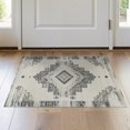 thumbnail image 1 of ODIKA 2'x3' Washable Doormat Beige Boho Large Geometric Trellis Border Neutral Dining Lattice for Entryway, Kitchen, Laundry Room, Non-Slip, Low Pile, 1 of 7