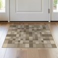 thumbnail image 1 of ODIKA 2'x3' Washable Doormat Beige Solid Structured Interlocking Block Motif Contemporary for Entryway, Kitchen, Laundry Room, Non-Slip, Low Pile, 1 of 7