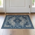 thumbnail image 1 of ODIKA 2'x3' Washable Doormat Farmhouse Abstract Geometric Bordered Mosaic Contemporary Navy for Entryway, Kitchen, Laundry Room, Non-Slip, Low Pile, 1 of 7