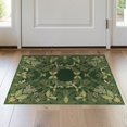 thumbnail image 1 of ODIKA 2'x3' Washable Doormat Green Leaves Boho With Festive Holly Wreath Accents Christmas Flowing Dynamic for Entryway, Kitchen, Laundry Room, Non-Slip, Low Pile, 1 of 7