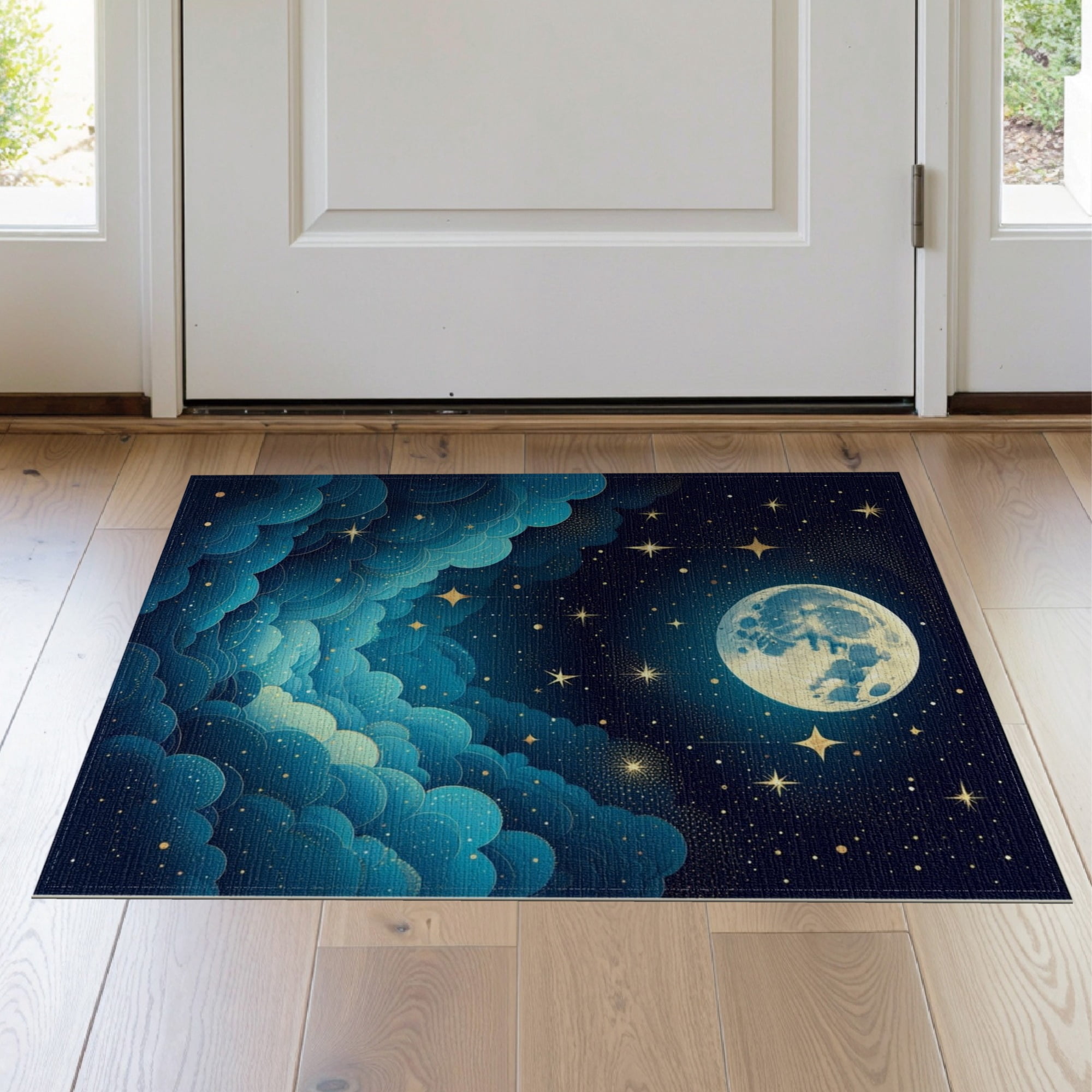 ODIKA 2'x3' Washable Doormat Large Starry Galaxy Motif Planetary