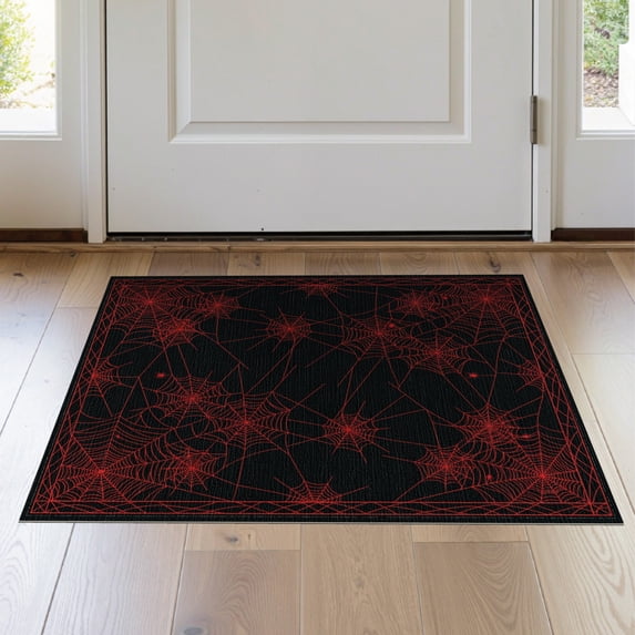 ODIKA 2'x3' Washable Doormat Mens Intersecting Web Lines Men Scattered Cluster Motifs Webs for Entryway, Kitchen, Laundry Room, Non-Slip, Low Pile