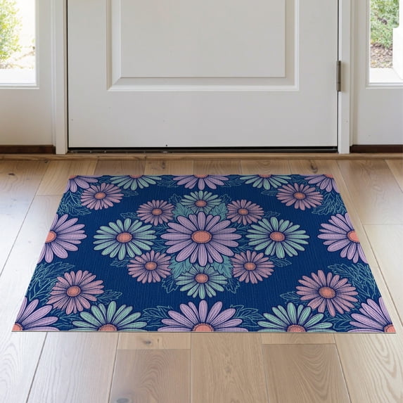 ODIKA 2'x3' Washable Doormat Non-Slip, Low Pile Cartoon Outline Groovy Aesthetic Graphic Motif Bold Funky Refined for Entryway, Kitchen, Laundry Room