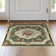 thumbnail image 1 of ODIKA 2'x3' Washable Doormat Non-Slip, Low Pile Deep Green Vintage Floral Elegance Ornate Damask with Intricate Scroll Motifs for Entryway, Kitchen, Laundry Room, 1 of 7