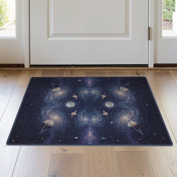 ODIKA 2'x3' Washable Doormat Non-Slip, Low Pile Deep Space Starry Night Celestial Bodies Astronomical Design for Entryway, Kitchen, Laundry Room
