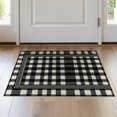thumbnail image 1 of ODIKA 2'x3' Washable Doormat Non-Slip, Low Pile Large Boho Striped Border Layering Front Under Plaid Refined Structured for Entryway, Kitchen, Laundry Room, 1 of 7