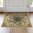 thumbnail image 1 of ODIKA 2'x3' Washable Doormat Non-Slip, Low Pile Octopus Koi Sepia Pirate Chart Creature Sucker Maritime Theme for Entryway, Kitchen, Laundry Room, 1 of 7