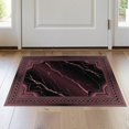 thumbnail image 1 of ODIKA 2'x3' Washable Doormat Non-Slip, Low Pile Pink Sleek Grey Symmetrical Layout Smooth Transition Crisp Contemporary for Entryway, Kitchen, Laundry Room, 1 of 7