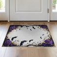 thumbnail image 1 of ODIKA 2'x3' Washable Doormat Non-Slip, Low Pile Purple Gothic Bat Halloween Flowers Boho Design with Ornate Floral Scrollwork for Entryway, Kitchen, Laundry Room, 1 of 7