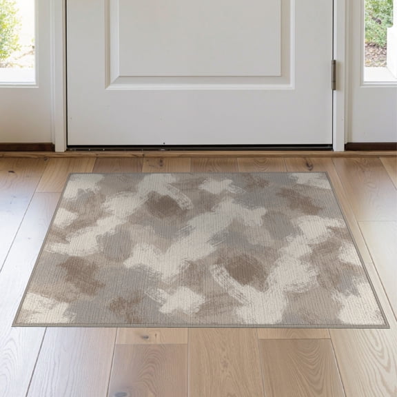 ODIKA 2'x3' Washable Doormat Non-Slip, Low Pile Scattered Geometric Shapes Farmhouse Style Contemporary Art Motif for Entryway, Kitchen, Laundry Room