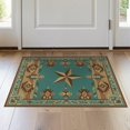 thumbnail image 1 of ODIKA 2'x3' Washable Doormat Non-Slip, Low Pile Teal Southwestern Stars Farmhouse Terracotta Round Distressed for Entryway, Kitchen, Laundry Room, 1 of 7