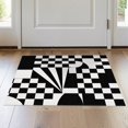 thumbnail image 1 of ODIKA 2'x3' Washable Samll Area Rug Black White Geometric Illusion Design Accent Contemporary Visual Puzzle, Bold Contrast for Entryway, Kitchen, Laundry Room, Non-Slip, Low Pile, 1 of 7