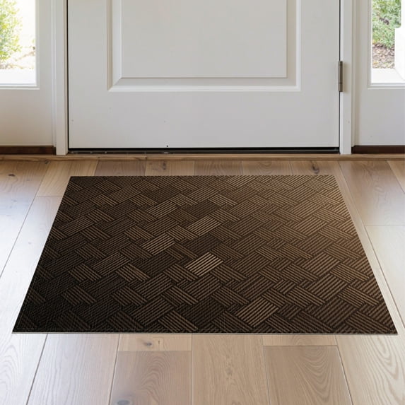 ODIKA 2'x3' Washable Samll Area Rug Non-Slip, Low Pile Brown Minimalist ...