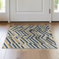 thumbnail image 1 of ODIKA 2'x3' Washable Throw Rug Abstract Interlocking Bands Minimalist Contemporary Pinstripe Striped Flowing for Hallway, Study Room, Non-Slip Low Profile, Flatwoven, 1 of 7