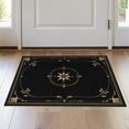 thumbnail image 1 of ODIKA 2'x3' Washable Throw Rug Black Gold Elegance with Symmetrical Floral Design Ornate Golden Florals and Delicate for Hallway, Study Room, Non-Slip Low Profile, Flatwoven, 1 of 7