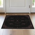 thumbnail image 1 of ODIKA 2'x3' Washable Throw Rug Black Gold Rose Celestial Design Intricate Lunar Motif with Ornate Borders for Hallway, Study Room, Non-Slip Low Profile, Flatwoven, 1 of 7