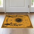 thumbnail image 1 of ODIKA 2'x3' Washable Throw Rug Black Golden Celestial Sunburst Mystical Sun and Moon with Floral Vases for Hallway, Study Room, Non-Slip Low Profile, Flatwoven, 1 of 7