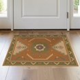thumbnail image 1 of ODIKA 2'x3' Washable Throw Rug Burnt Sienna Geometric Symmetry Design Intricate with Cultural Motifs for Hallway, Study Room, Non-Slip Low Profile, Flatwoven, 1 of 7