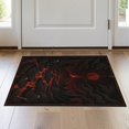 thumbnail image 1 of ODIKA 2'x3' Washable Throw Rug Dark Red Black Volcanic Landscape Eerie Skull Motif with Fiery Streams for Hallway, Study Room, Non-Slip Low Profile, Flatwoven, 1 of 7