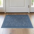 thumbnail image 1 of ODIKA 2'x3' Washable Throw Rug Door Nautical Beachy Wave Motif Frame Front Layered Welcome Striped Refined for Hallway, Study Room, Non-Slip Low Profile, Flatwoven, 1 of 7