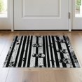 thumbnail image 1 of ODIKA 2'x3' Washable Throw Rug Gothic Skull Ghost Vintage Horror Stripes Faces Spooky Detail for Hallway, Study Room, Non-Slip Low Profile, Flatwoven, 1 of 7