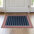 thumbnail image 1 of ODIKA 2'x3' Washable Throw Rug Independence Door Patriotic Stripe Border Welcome Striped July Flowing Dynamic for Hallway, Study Room, Non-Slip Low Profile, Flatwoven, 1 of 7