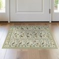 thumbnail image 1 of ODIKA 2'x3' Washable Throw Rug Long Sage Songbird Arch Vintage Cartouche Folk Bathroom Extra for Hallway, Study Room, Non-Slip Low Profile, Flatwoven, 1 of 7