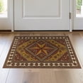 thumbnail image 1 of ODIKA 2'x3' Washable Throw Rug Non-Slip, Low Profile, Flatwoven, Easy Care Distressed Border Farmhouse Folk Lettering Primitive Vintage Refined Structured for Hallway, Study Room, 1 of 7
