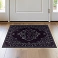 thumbnail image 1 of ODIKA 2'x3' Washable Throw Rug Non-Slip, Low Profile, Flatwoven, Easy Care Gothic Victorian Design With Ornamental Scrollwork Frame Horror Bat Refined for Hallway, Study Room, 1 of 7