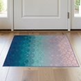 thumbnail image 1 of ODIKA 2'x3' Washable Throw Rug Non-Slip, Low Profile, Flatwoven, Easy Care Gradient Fish Scallop Waves Bubble Scale Ombre Mermaid Flowing for Hallway, Study Room, 1 of 7