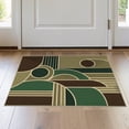 thumbnail image 1 of ODIKA 2'x3' Washable Throw Rug Non-Slip, Low Profile, Flatwoven, Easy Care Green Brown Geometric Elegance with Art Circular and Motifs Blend in for Hallway, Study Room, 1 of 7