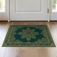 thumbnail image 1 of ODIKA 2'x3' Washable Throw Rug Non-Slip, Low Profile, Flatwoven, Easy Care Mirrored Botanical Motif Palm Leaves With Classic Border Accents for Hallway, Study Room, 1 of 7