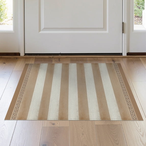 ODIKA 2'x3' Washable Throw Rug Non-Slip, Low Profile, Flatwoven, Easy Care Outdoorarea Crisp Boho Courtyard Large Striped Solid Seagrass for Hallway, Study Room
