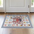 thumbnail image 1 of ODIKA 2'x3' Washable Throw Rug Octopus Koi Cheerful Hat Ocean Eight Starfish Cartoon Pirate for Hallway, Study Room, Non-Slip Low Profile, Flatwoven, 1 of 7