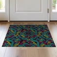 thumbnail image 1 of ODIKA 2'x3' Washable Throw Rug Retro 80S Interlocking Abstract Shapes Squiggle Funky Memphis Refined Structured for Hallway, Study Room, Non-Slip Low Profile, Flatwoven, 1 of 7