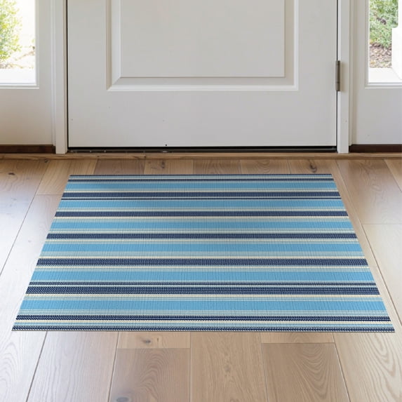 ODIKA 2'x3' Washable Throw Rug Striped Scandinavian Interrupted Motifs Stripes Palmetto Front for Hallway, Study Room, Non-Slip Low Profile, Flatwoven